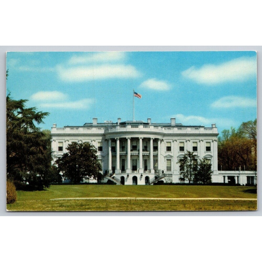 Vintage White House Postcard WN-10 Mirro-Krome Washington Novelty Co. Unused